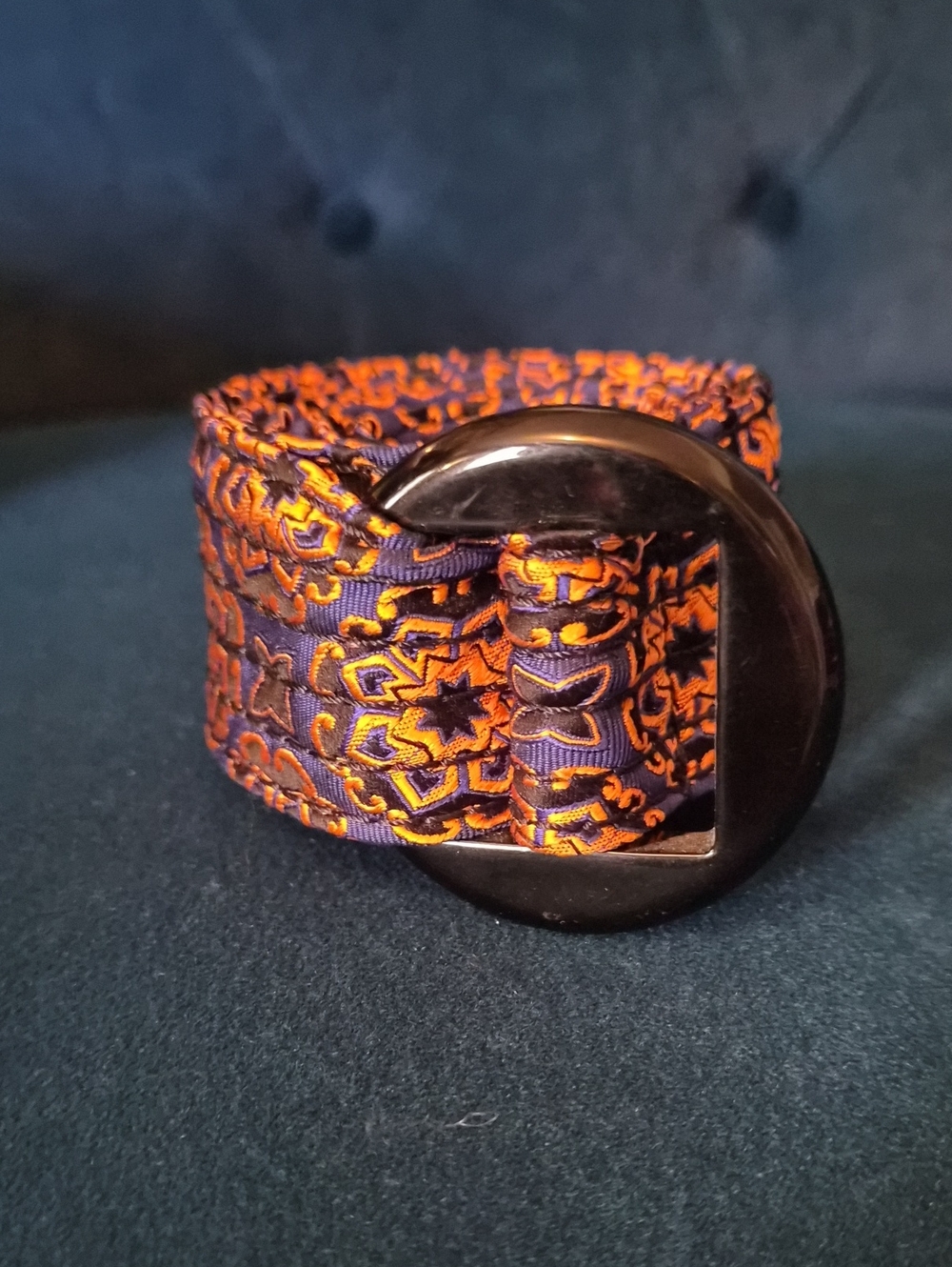J. Crew Orange and Purple Woven Belt Bag Strap
